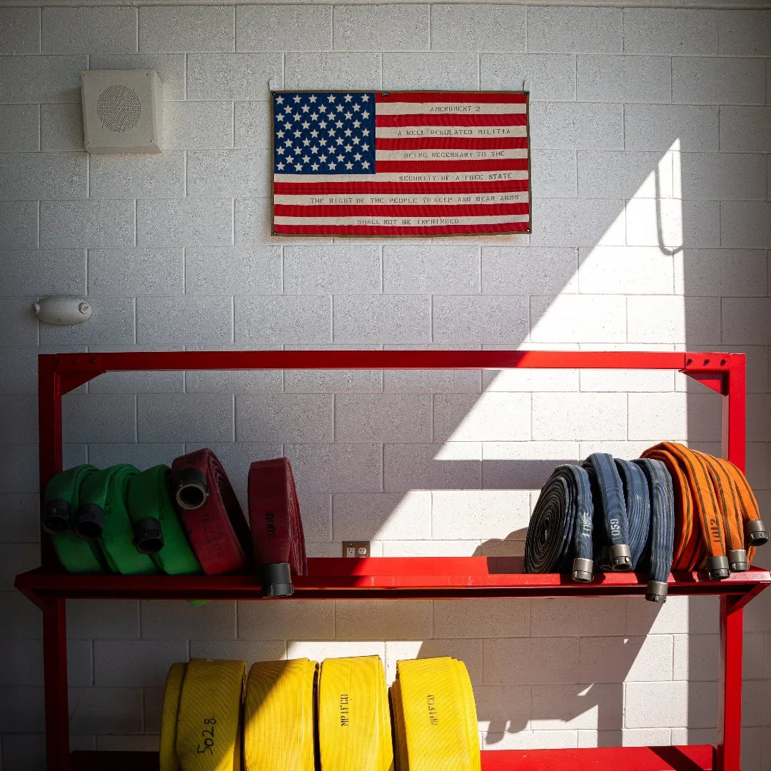 Recycled Firefighter American Flag - Fire Hose - Second Amendment — product view 3