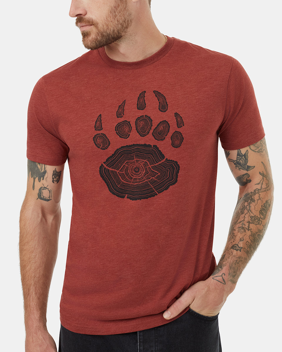 Tentree Men's Bear Claw T-Shirt - Spiced Apple Heather Meteorite Black