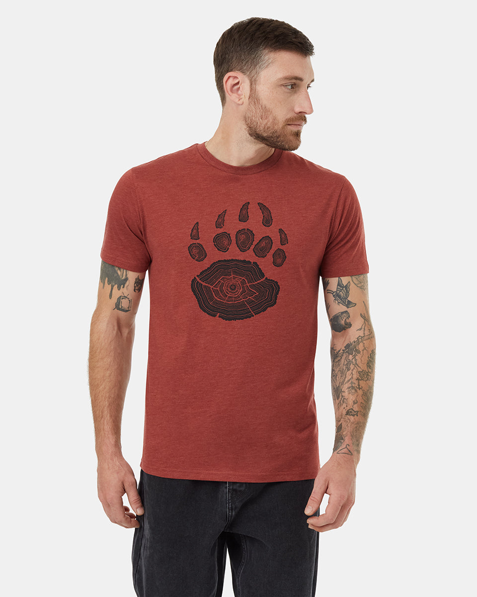 Tentree Men's Bear Claw T-Shirt - Spiced Apple Heather Meteorite Black