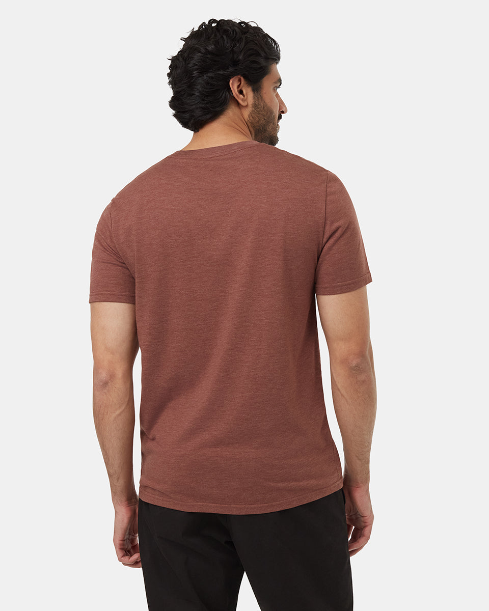 Tentree Men's Bear Claw T-Shirt - Mesa Red Heather Meteorite Black