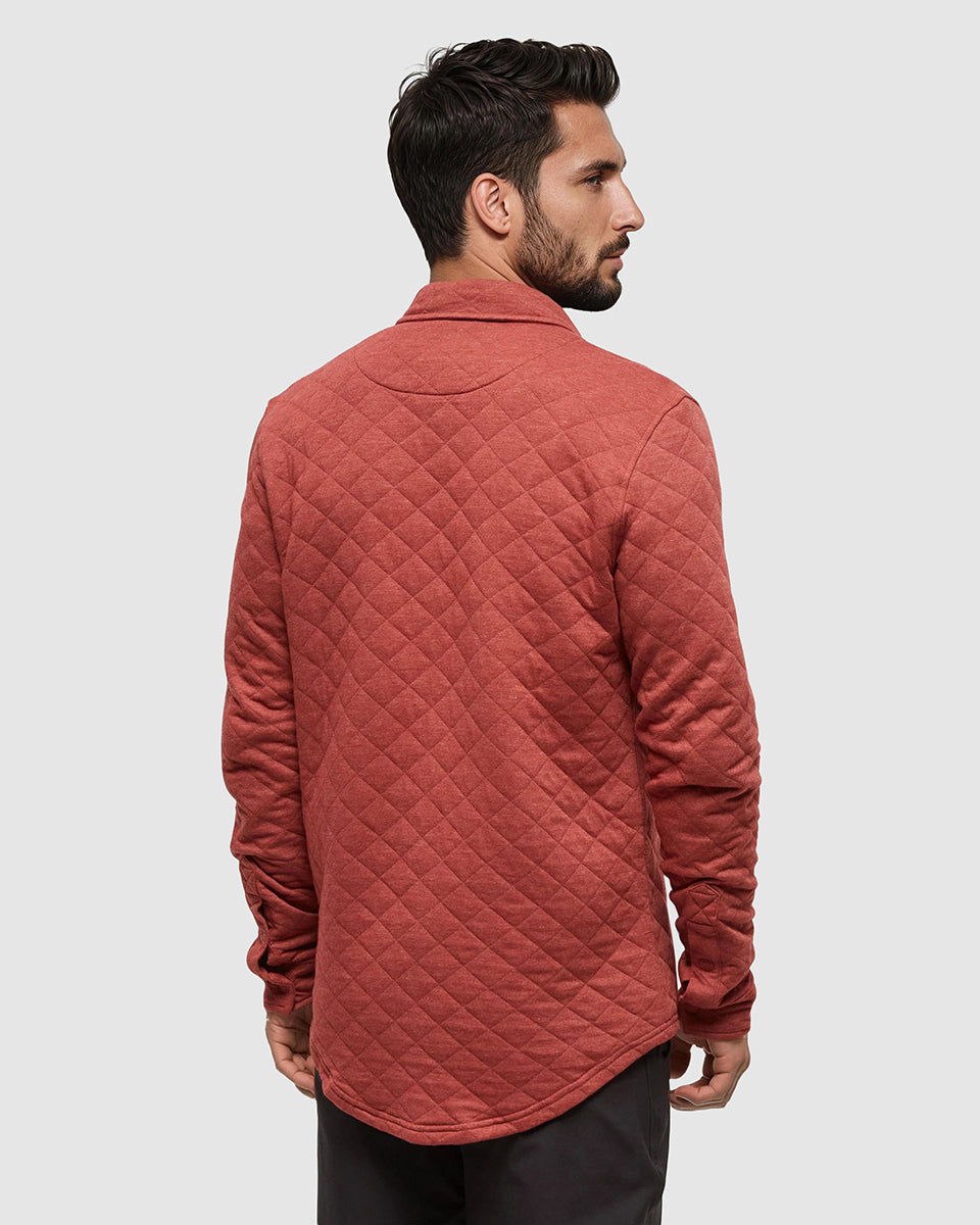 Tentree Men's Quilted Colville Overshirt - Crimson Heather