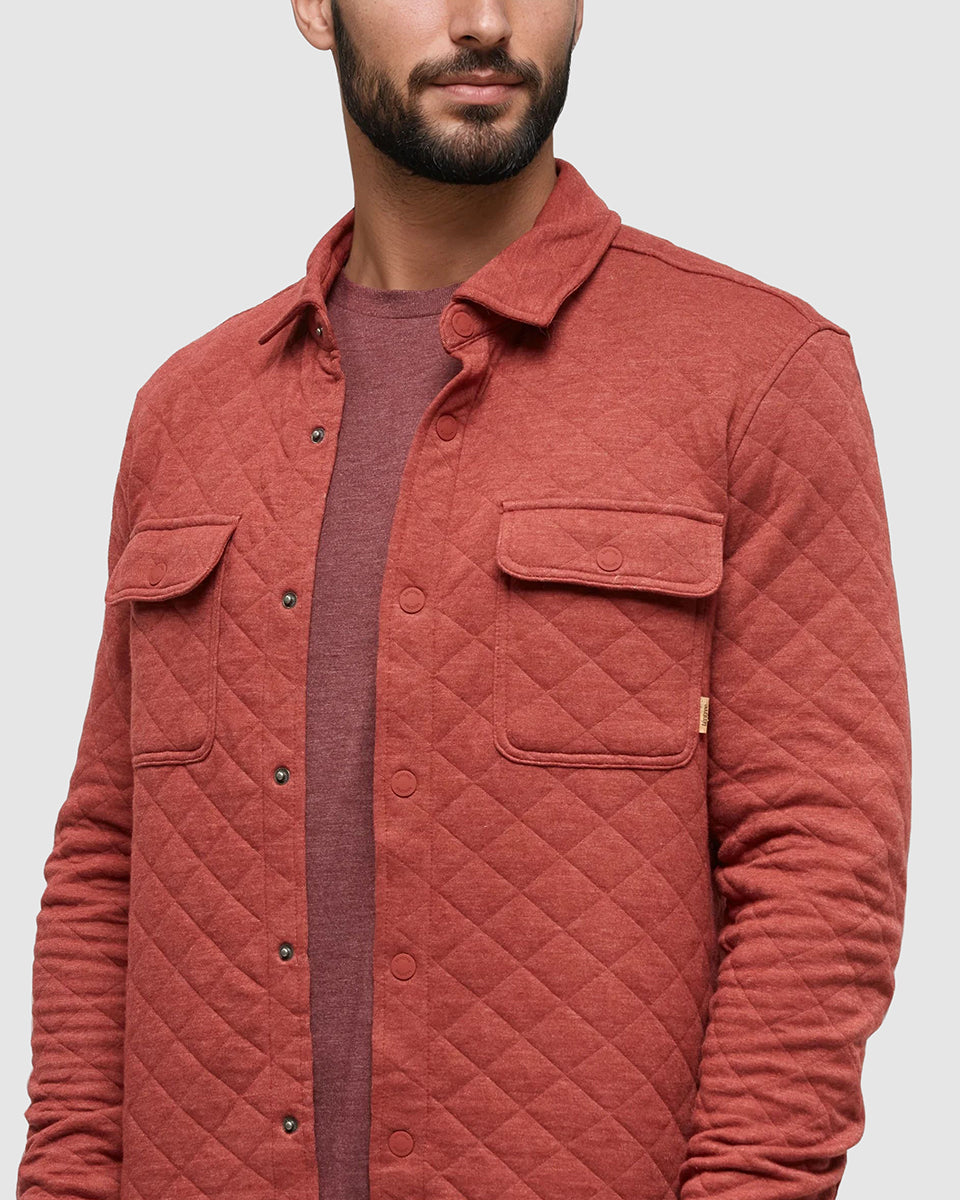 Tentree Men's Quilted Colville Overshirt - Crimson Heather