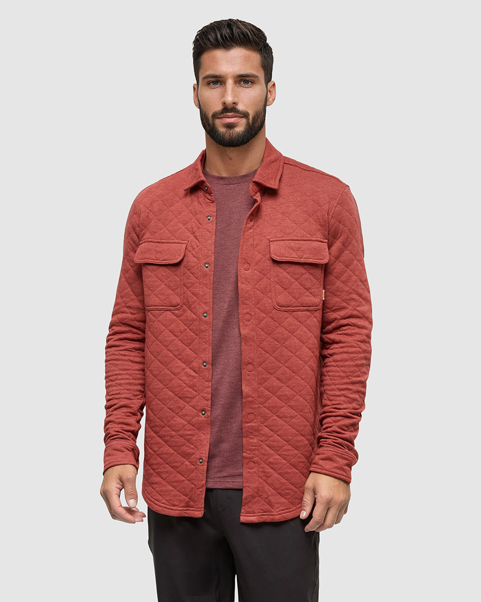 Tentree Men's Quilted Colville Overshirt - Crimson Heather