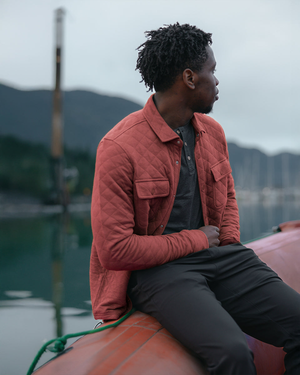Tentree Men's Quilted Colville Overshirt - Crimson Heather