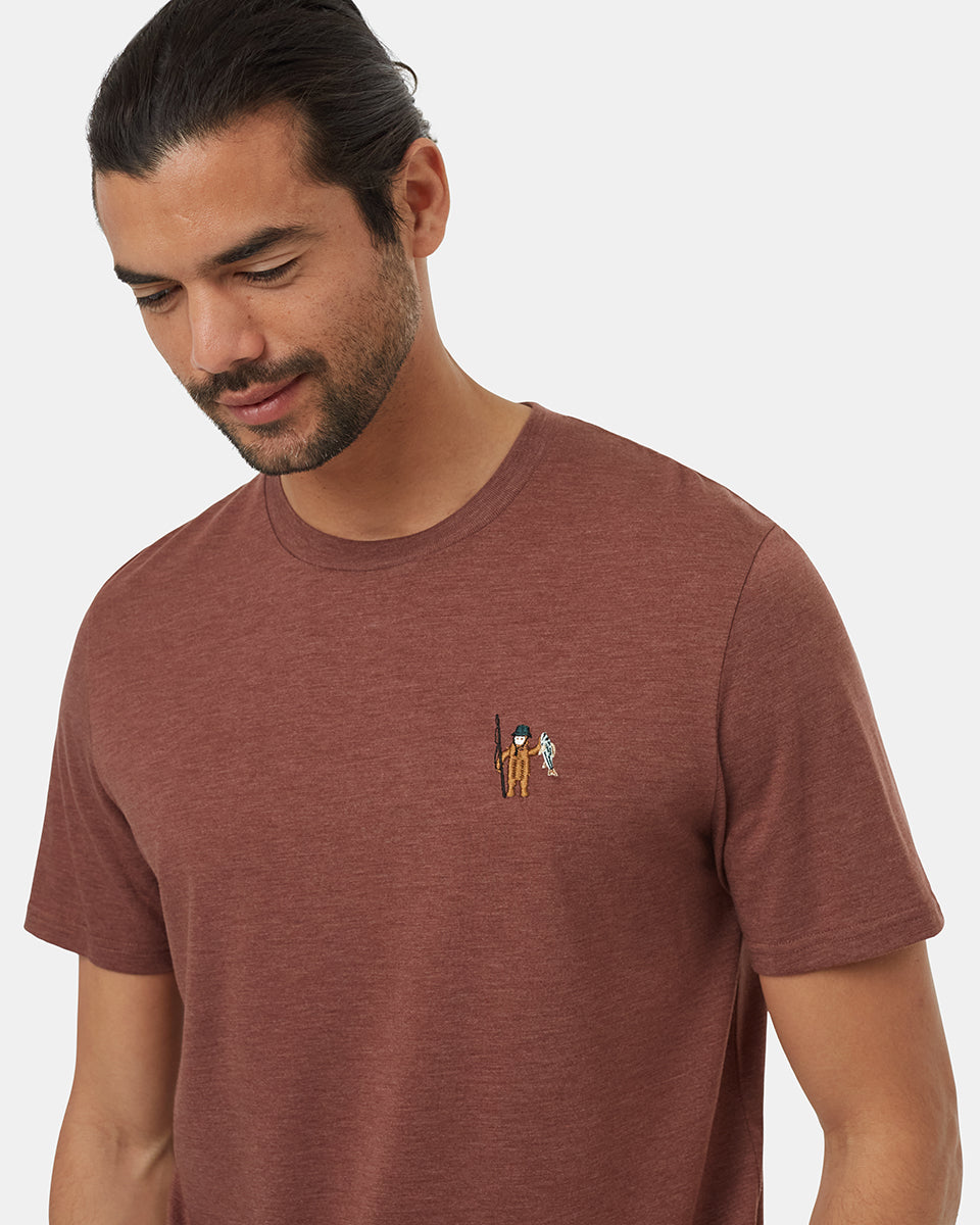 Tentree Men's Sasquatch T-Shirt - Mesa Red Heather Fishing