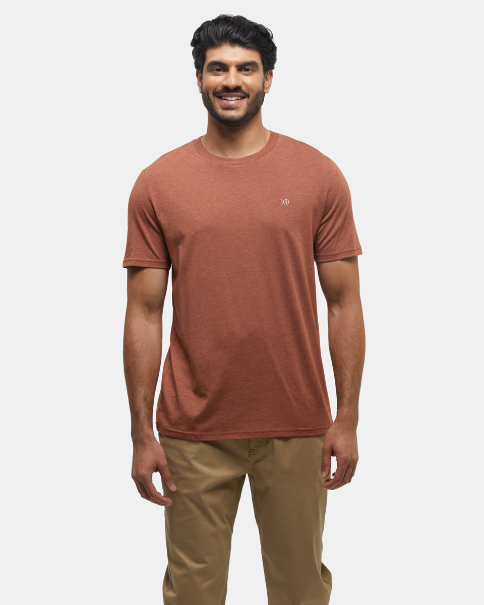 Tentree Men's Embroidered Ten T-Shirt - Sequoia Heather Khaki