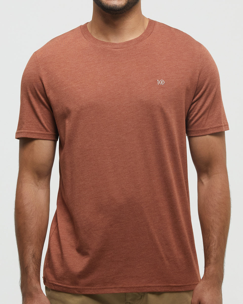 Tentree Men's Embroidered Ten T-Shirt - Sequoia Heather Khaki