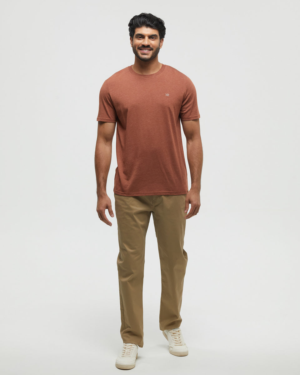 Tentree Men's Embroidered Ten T-Shirt - Sequoia Heather Khaki