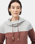Tentree Blocked Banshee Hoodie - Hi Rise Grey Heather Mesa Red Mulberry