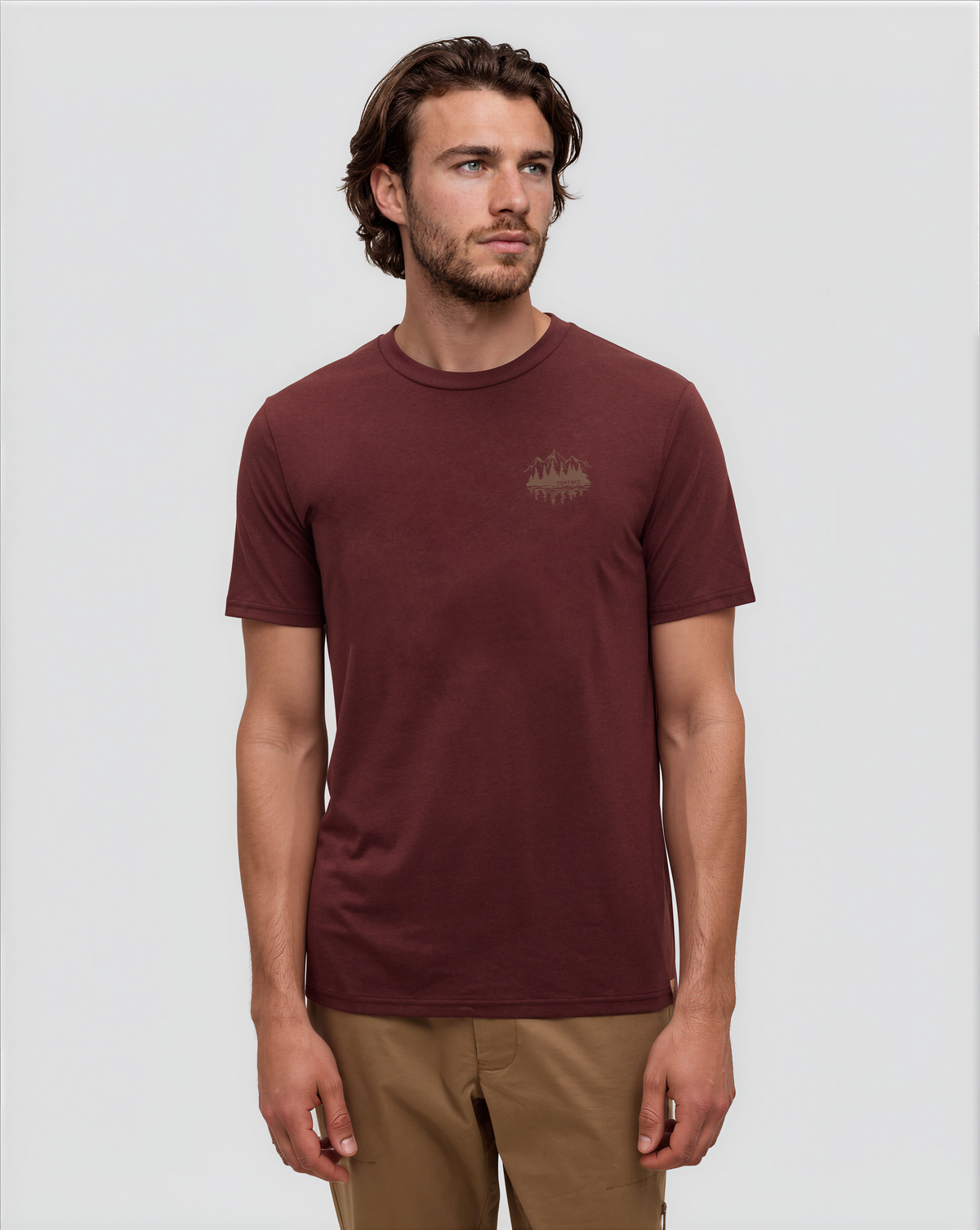 Tentree Men's Mountain Portal T-Shirt - Red Chestnut Hazelnut