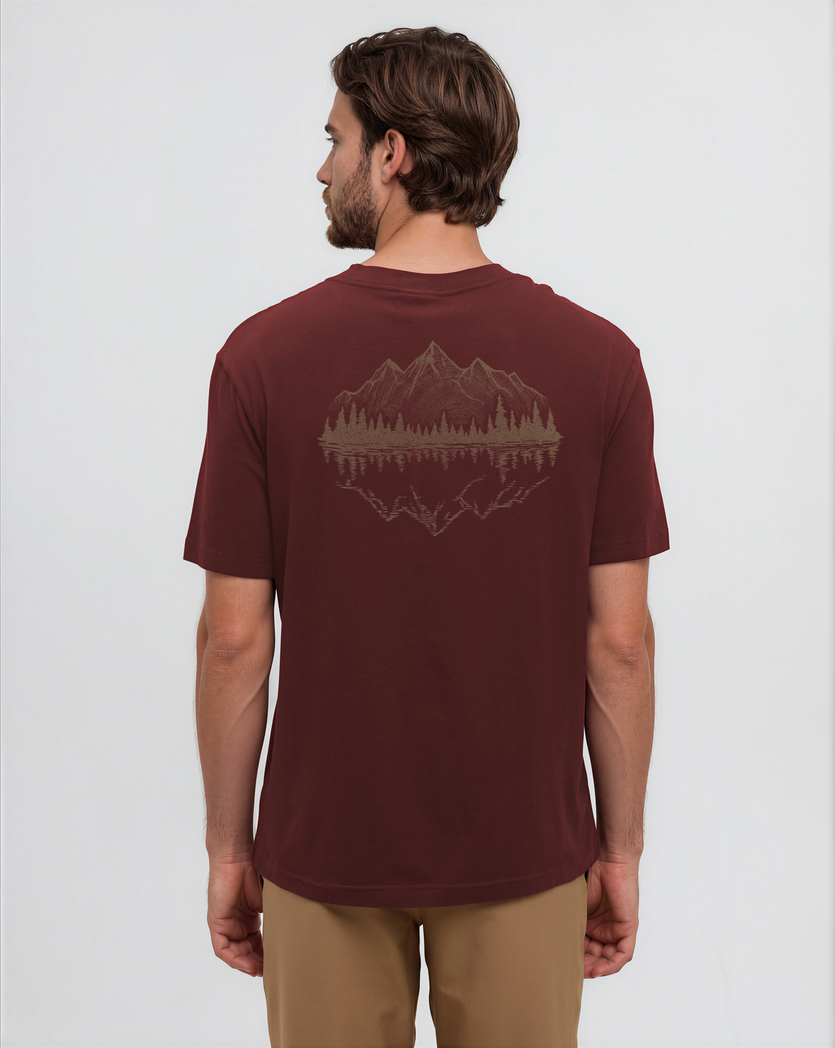 Tentree Men's Mountain Portal T-Shirt - Red Chestnut Hazelnut