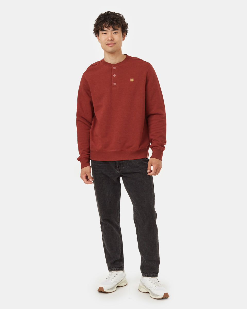 Tentree Men's TreeTerry Henley Crew - Spiced Apple