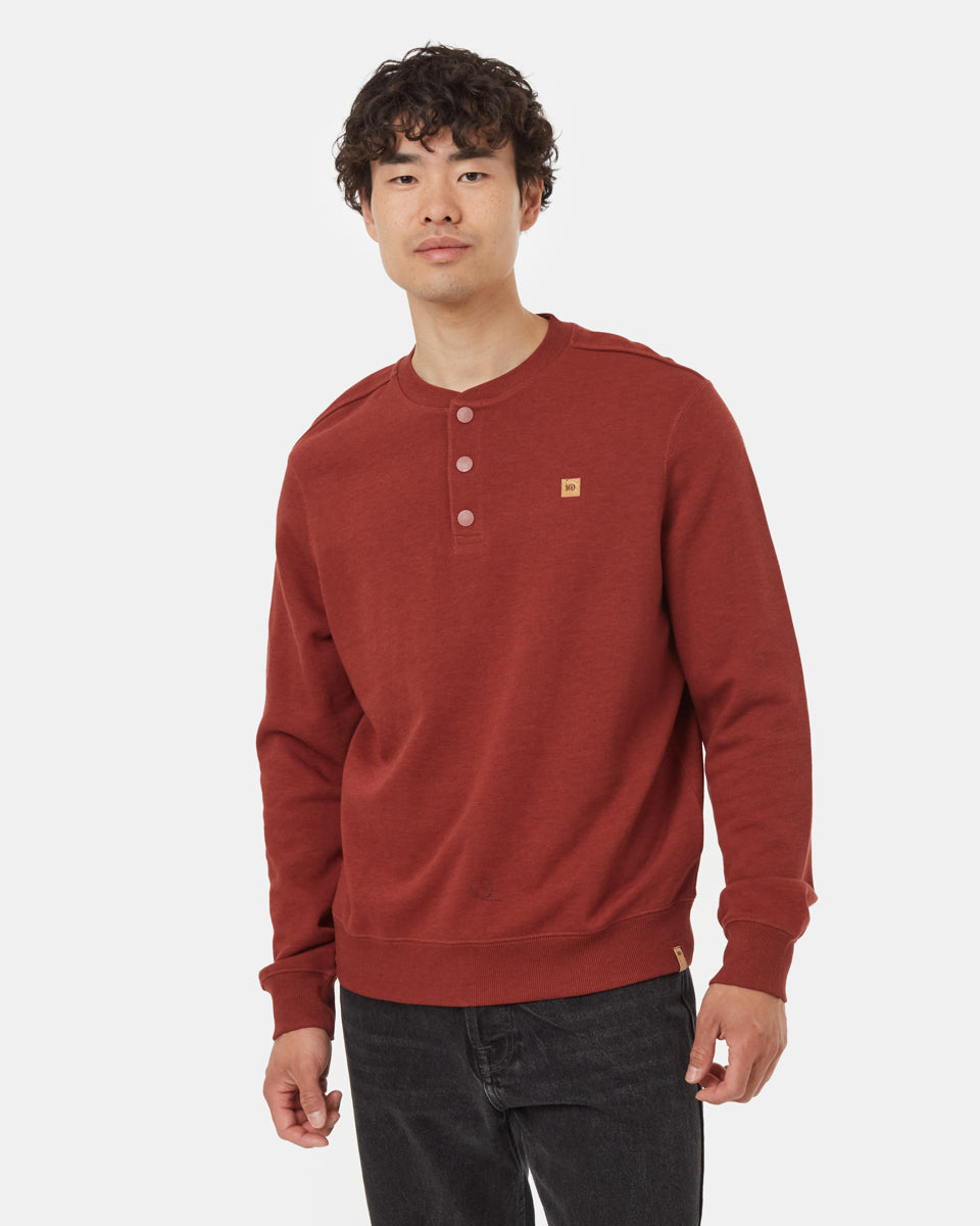 Tentree Men's TreeTerry Henley Crew - Spiced Apple