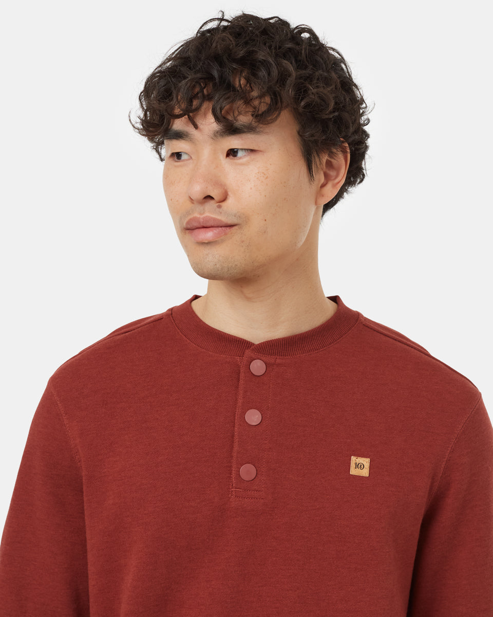Tentree Men's TreeTerry Henley Crew - Spiced Apple