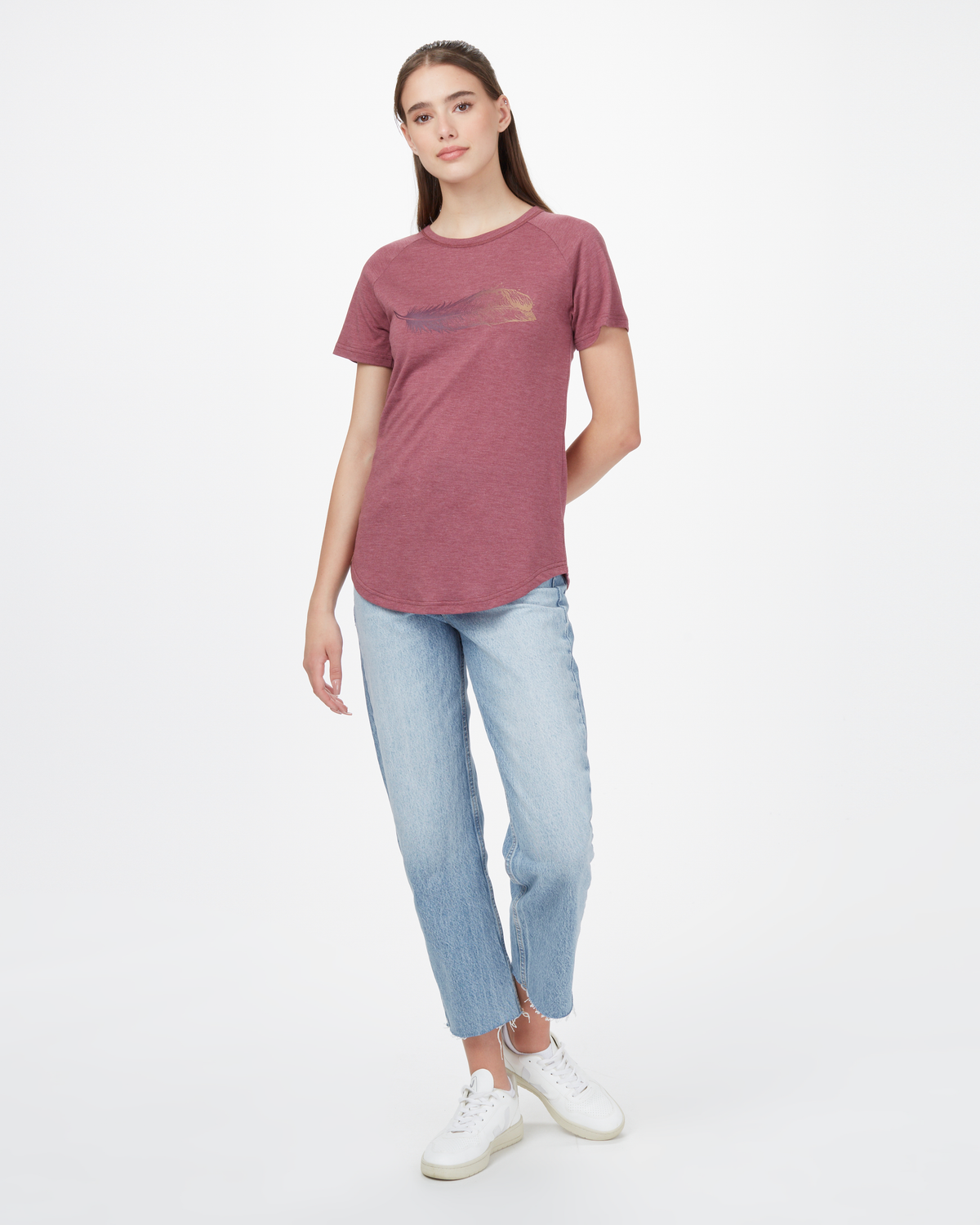 Tentree Featherwave T-Shirt - Crushed Berry Heather