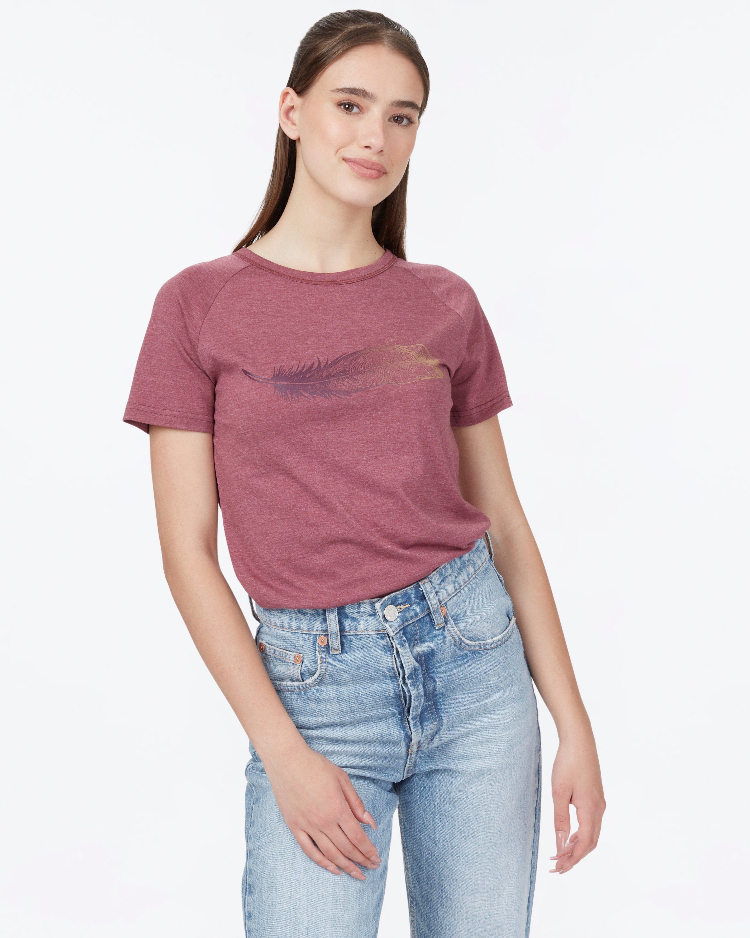 Tentree Featherwave T-Shirt - Crushed Berry Heather