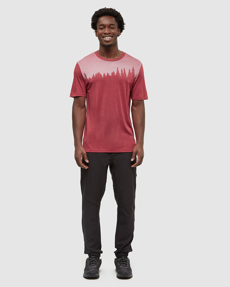 Tentree Men's Juniper T-Shirt - Crimson Heather White