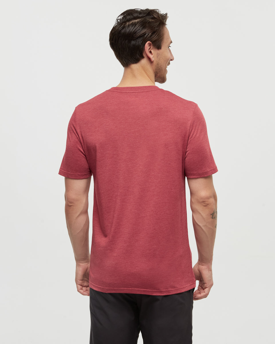 Tentree Men's Juniper Cork Patch T-Shirt - Crimson Heather Cork Patch