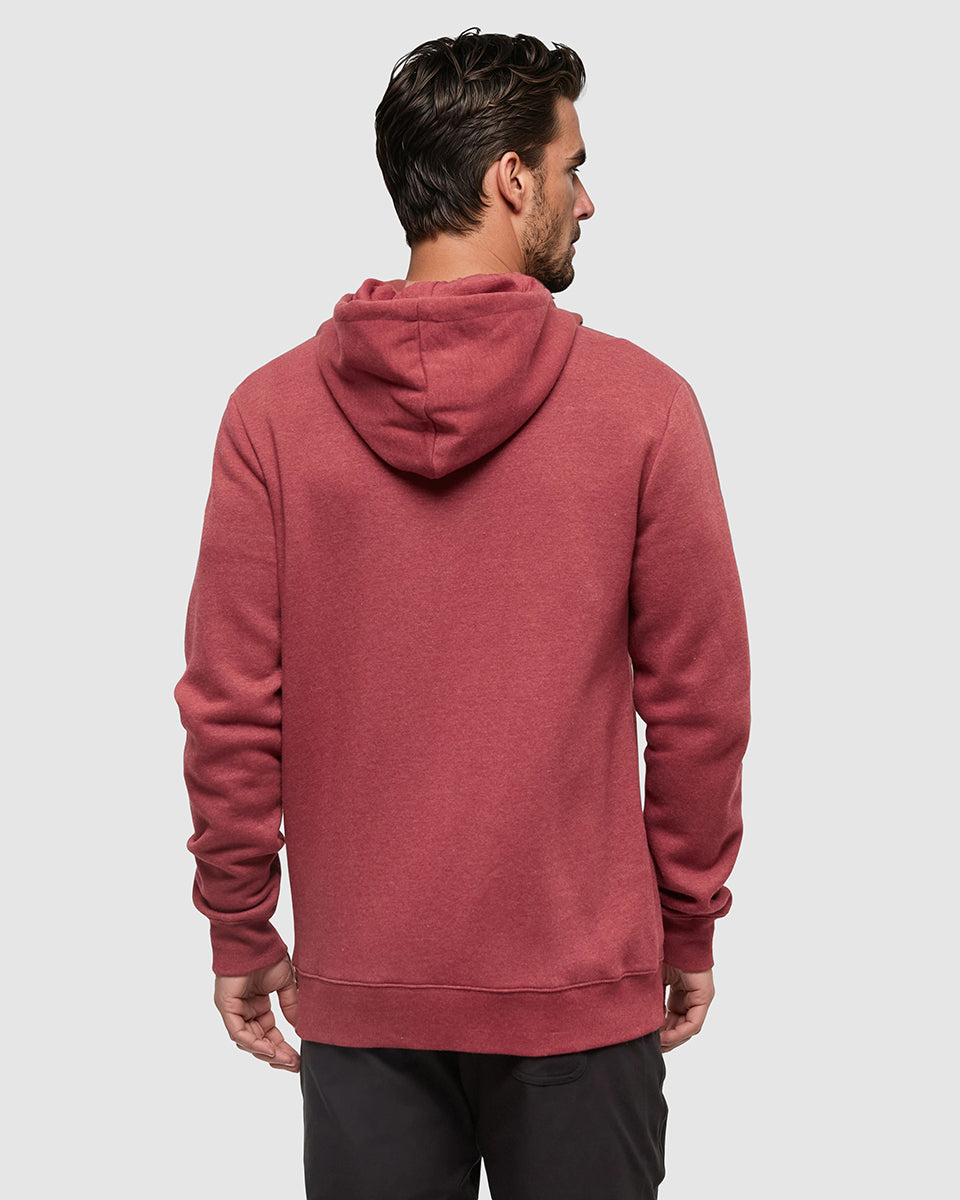 Tentree Men's Juniper Zip Hoodie - Crimson Heather White