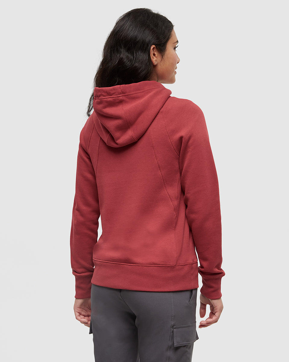 Tentree Women's Elm Zip Hoodie - Crimson