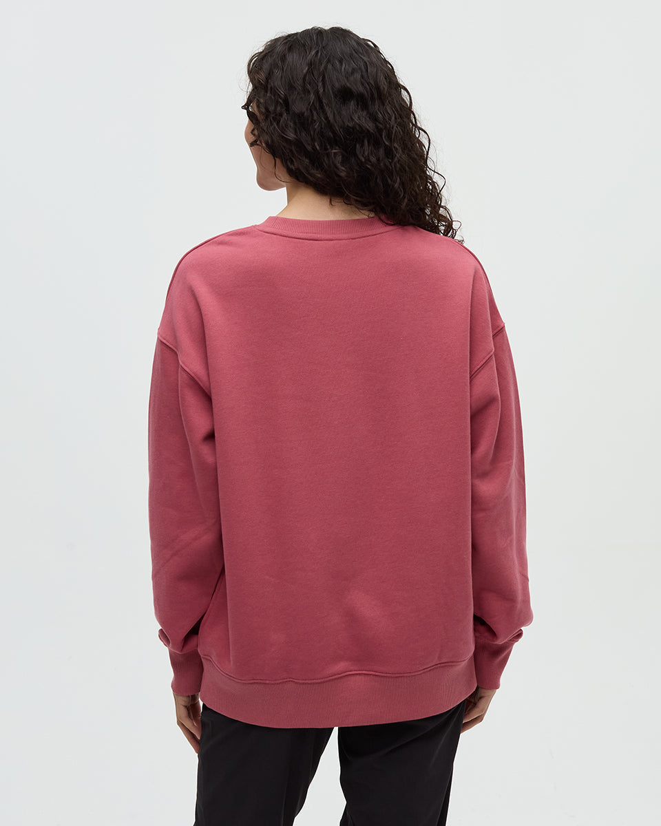 Tentree Women's Washed Lakeshore Relaxed Crew - Rosewood Canal Blue