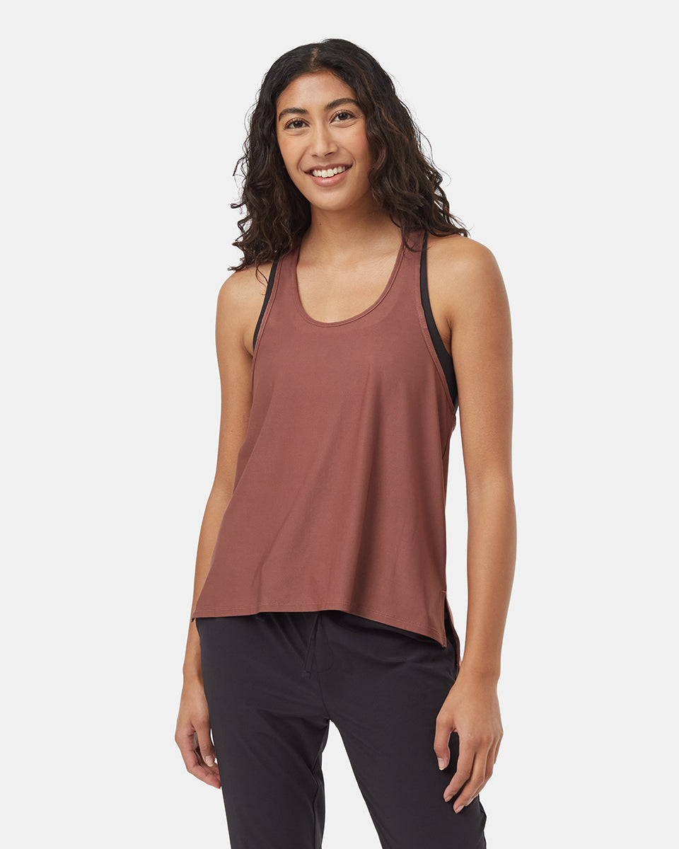 Tentree Women's Active Soft Knit Light Twist Tank - Mesa Red
