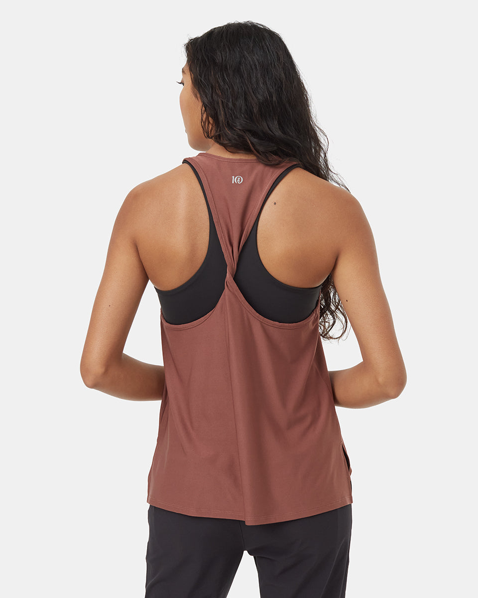 Tentree Women's Active Soft Knit Light Twist Tank - Mesa Red