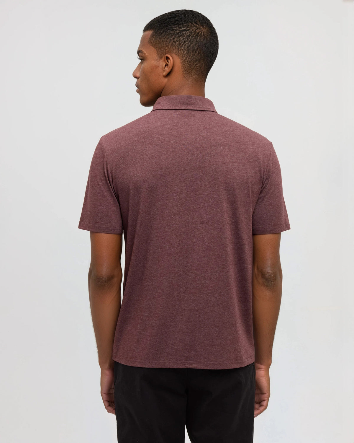 Tentree Men's Astir Polo - Red Chestnut Heather