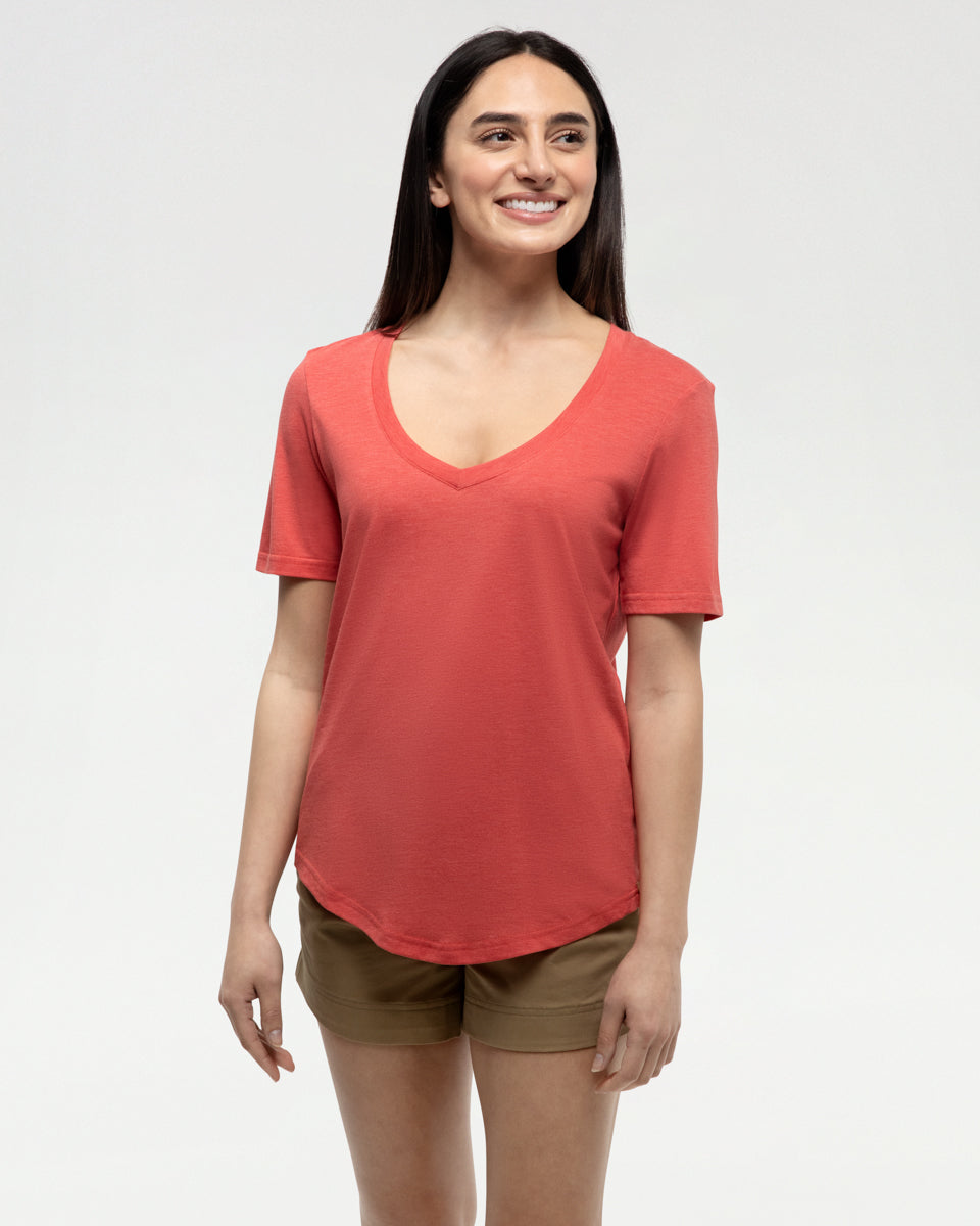 Tentree Women's TreeBlend Brackley T-Shirt - Deep Coral Heather
