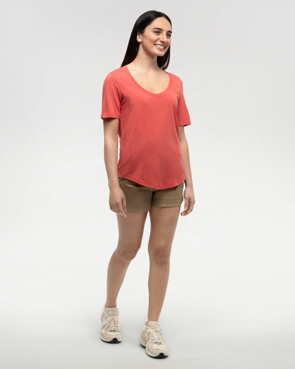 Tentree Women's TreeBlend Brackley T-Shirt - Deep Coral Heather