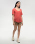 Tentree Women's TreeBlend Brackley T-Shirt - Deep Coral Heather