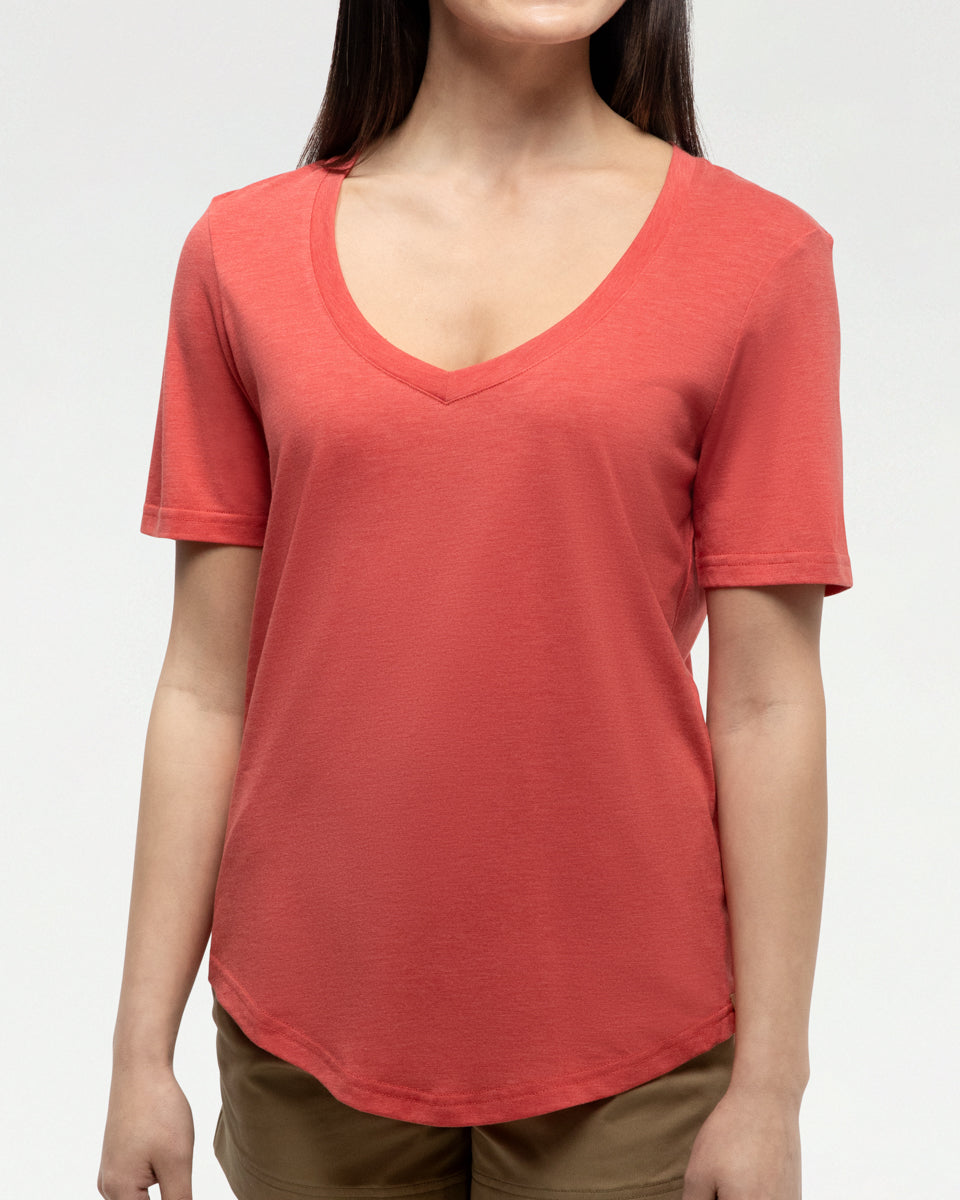 Tentree Women's TreeBlend Brackley T-Shirt - Deep Coral Heather