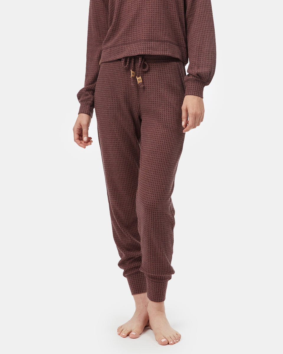 Tentree Wide Waffle Jogger - Light Mulberry Heather