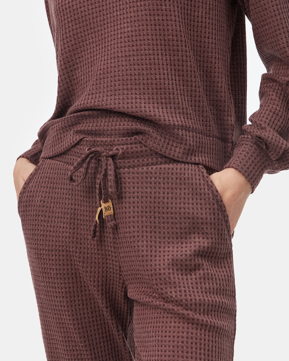 Tentree Wide Waffle Jogger - Light Mulberry Heather