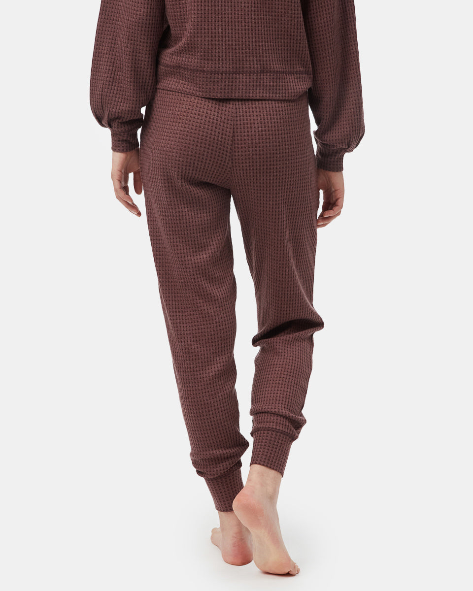 Tentree Wide Waffle Jogger - Light Mulberry Heather