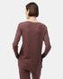 Tentree Women's Wide Waffle V-Neck Top - Light Mulberry Heather