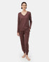 Tentree Women's Wide Waffle V-Neck Top - Light Mulberry Heather