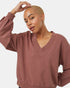 Tentree Women's French Terry V-Neck Balloon Sleeve - Mesa Red
