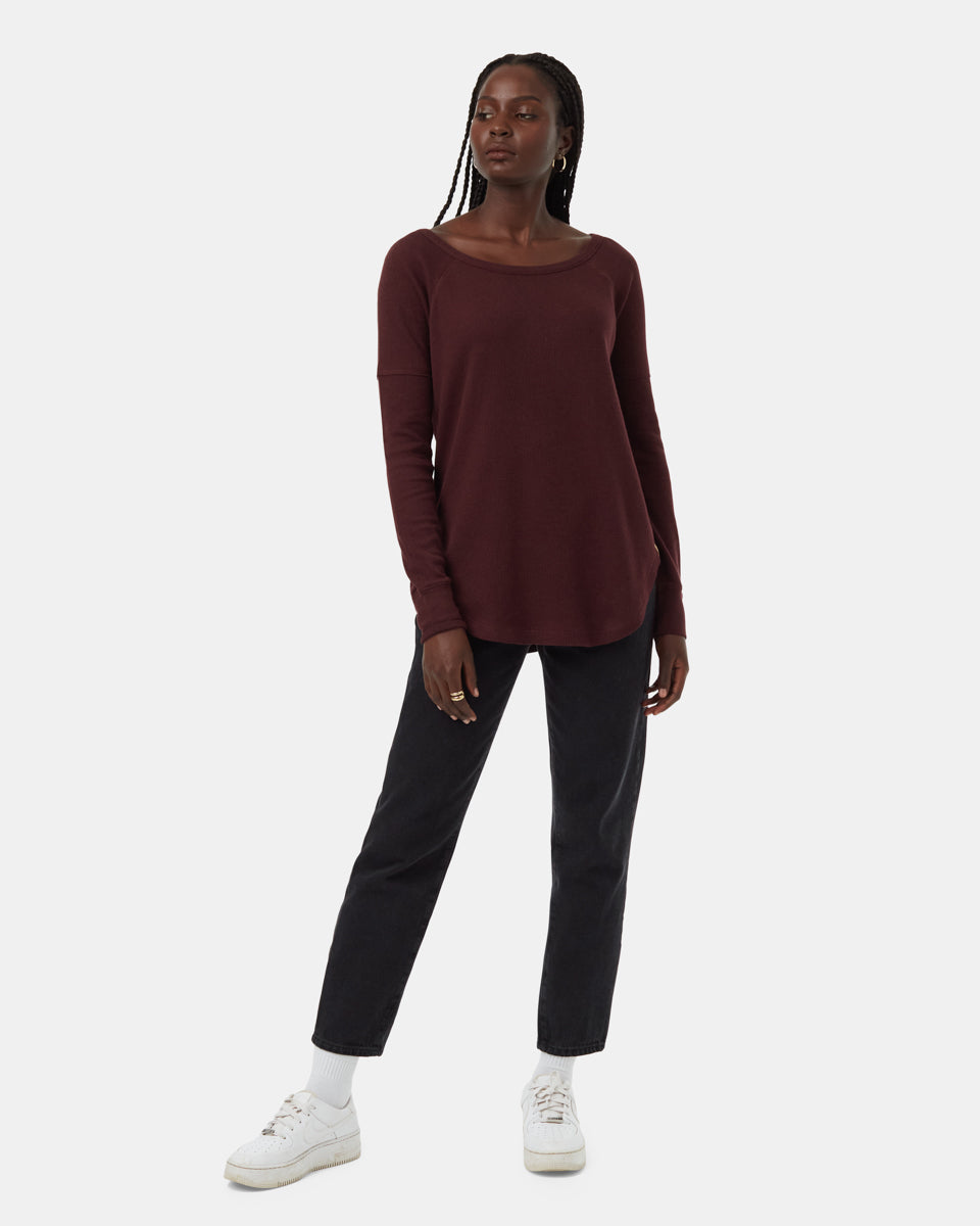 Tentree TreeWaffle Crew Longsleeve - Mulberry