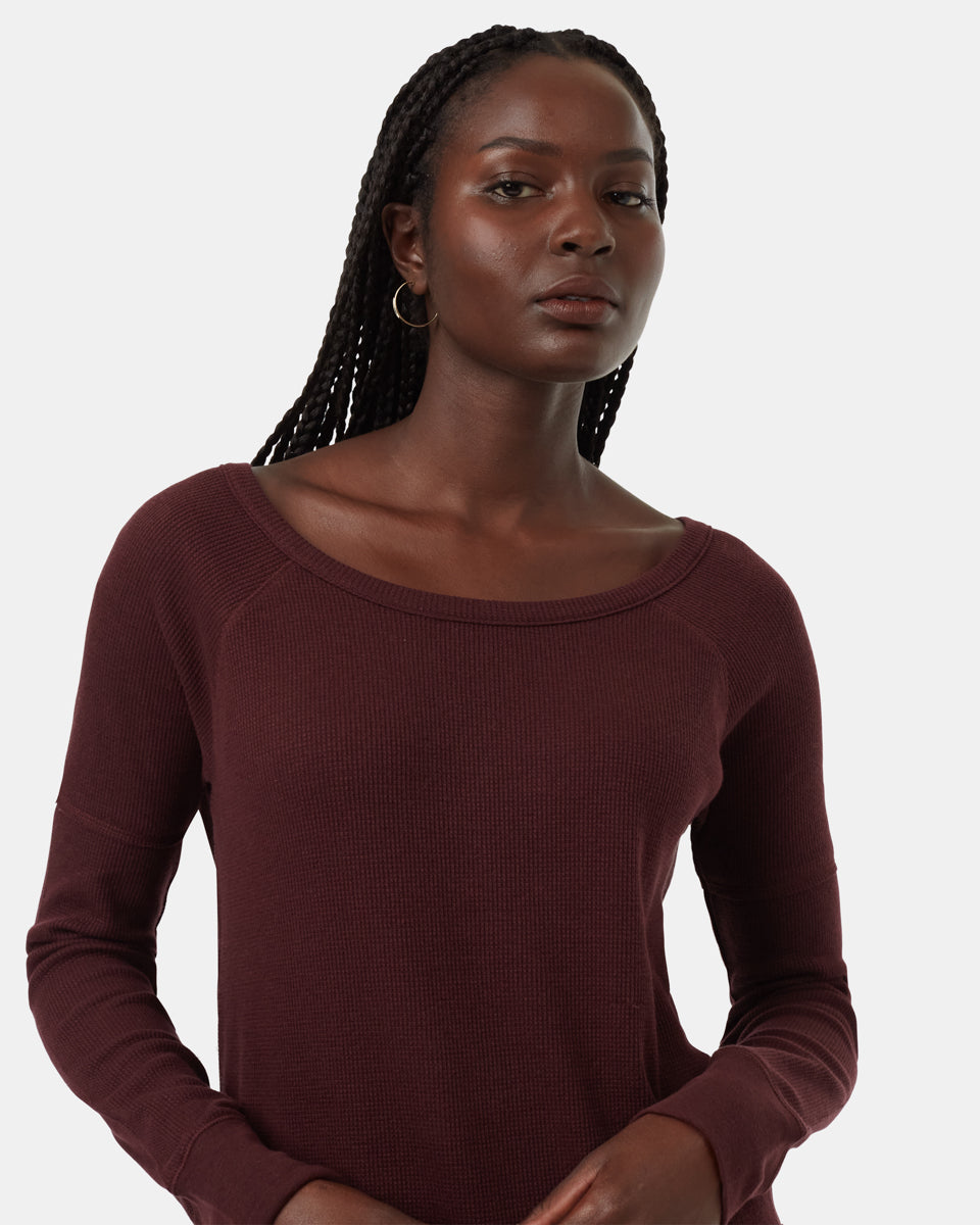 Tentree TreeWaffle Crew Longsleeve - Mulberry