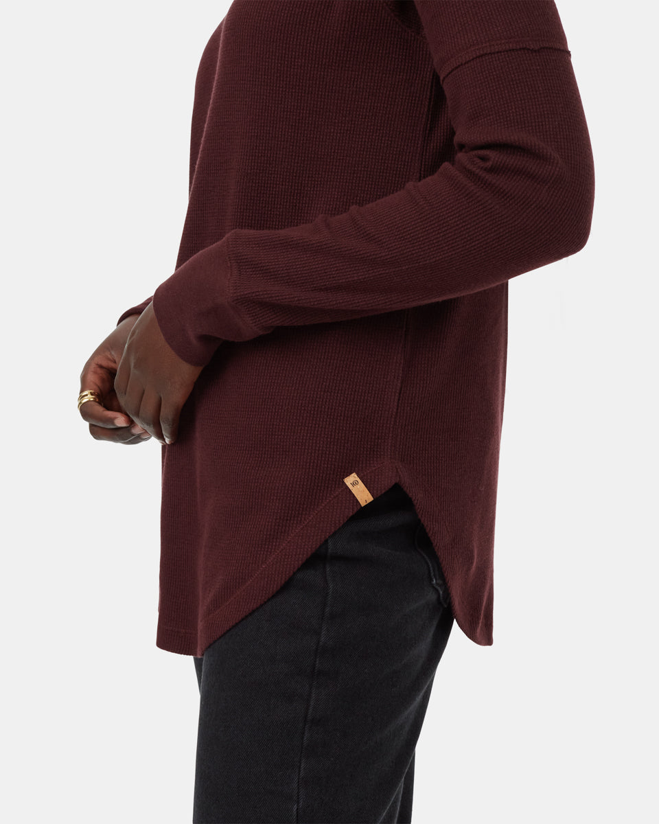 Tentree TreeWaffle Crew Longsleeve - Mulberry