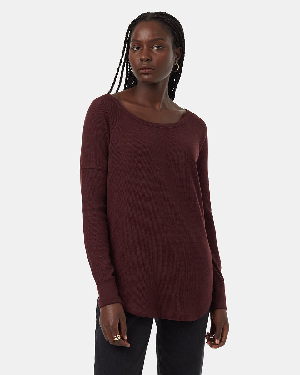Tentree TreeWaffle Crew Longsleeve - Mulberry