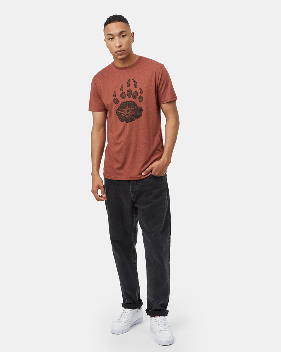 Tentree Bear Claw T-Shirt - Cherry Mahogany Heather