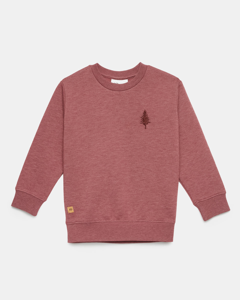 Tentree Kids Treefleece Golden Spruce Crew - Crushed Berry