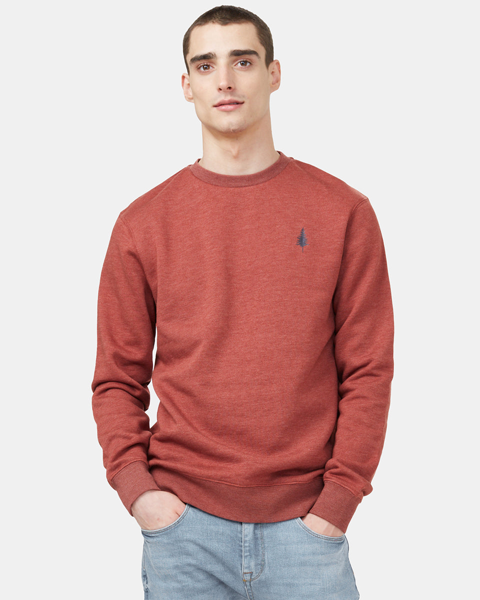 Tentree TreeFleece Golden Spruce Crew - Henna Red
