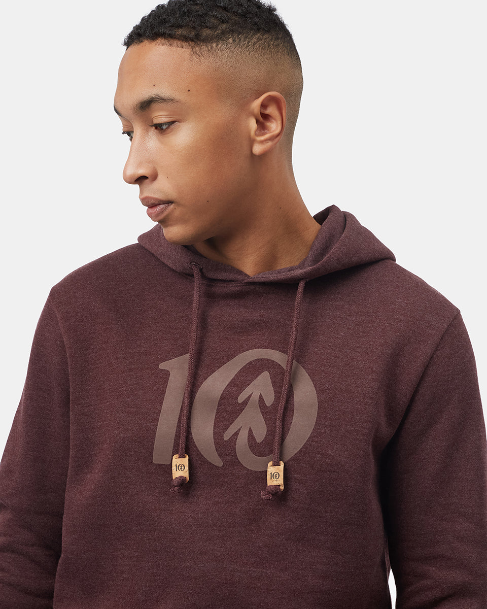 Tentree Flocked Logo Hoodie - Mulberry Heather