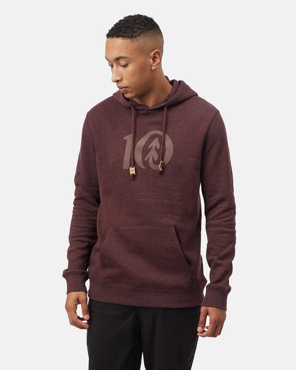 Tentree Flocked Logo Hoodie - Mulberry Heather