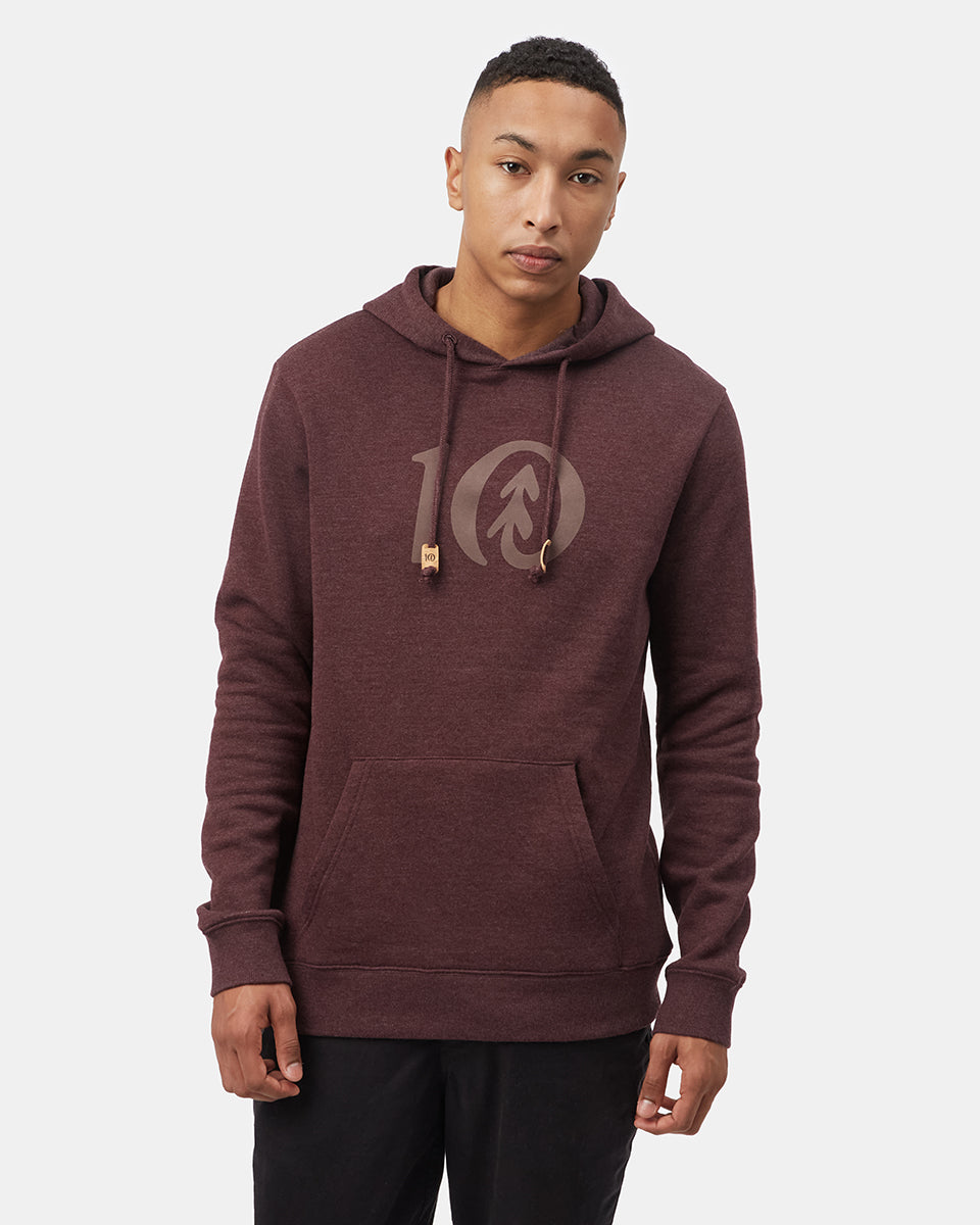 Tentree Flocked Logo Hoodie - Mulberry Heather