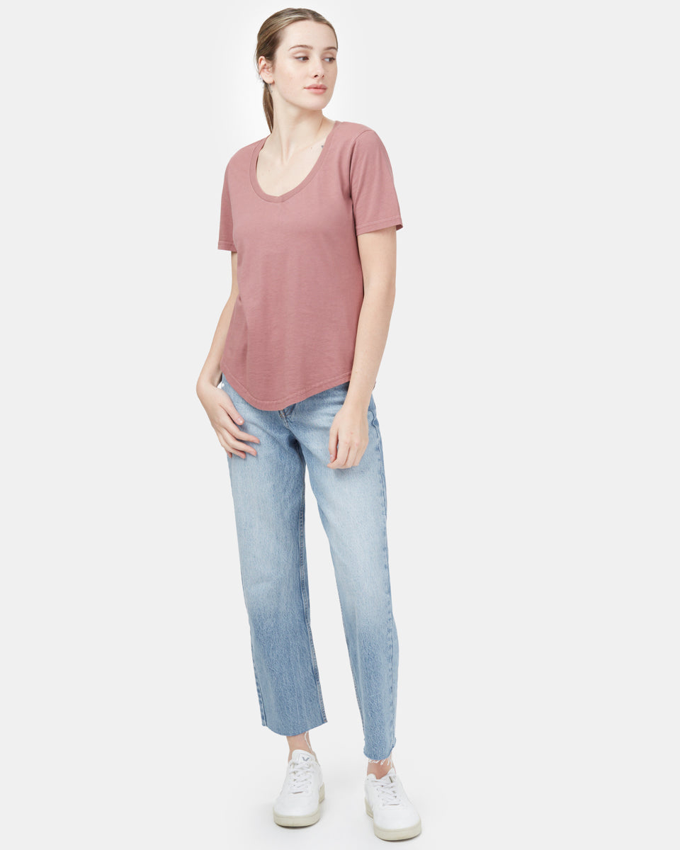 Tentree Natural Dye V-Neck T-Shirt - Crushed Berry