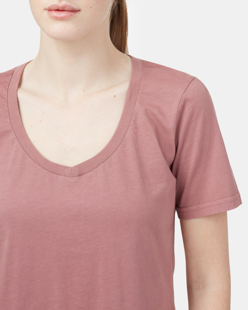 Tentree Natural Dye V-Neck T-Shirt - Crushed Berry